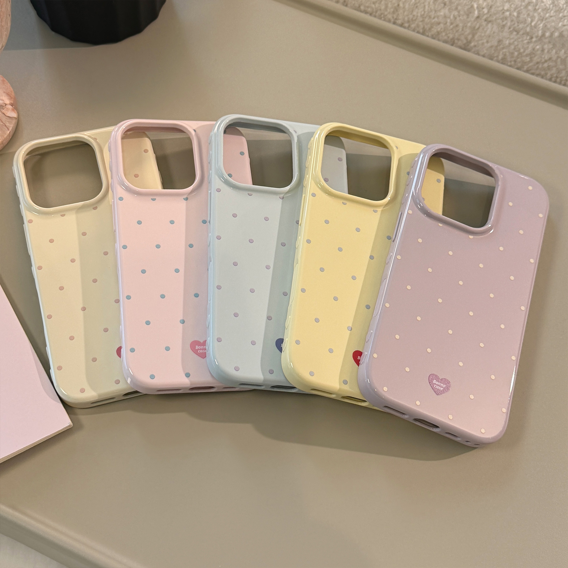 Phone Cases Korea - Korean Full Screen Candy Colors Polka