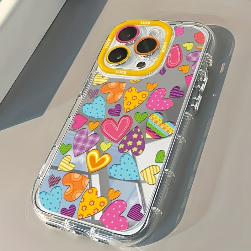 Phone Cases Trending - Vibrant Heart Makeup Mirror Design Phone