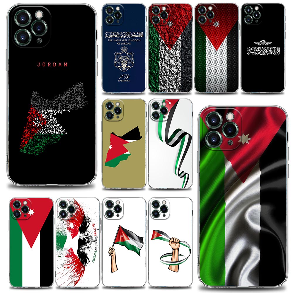 Phone Cases Usa - Jordan Passport Flag Map Clear Phone