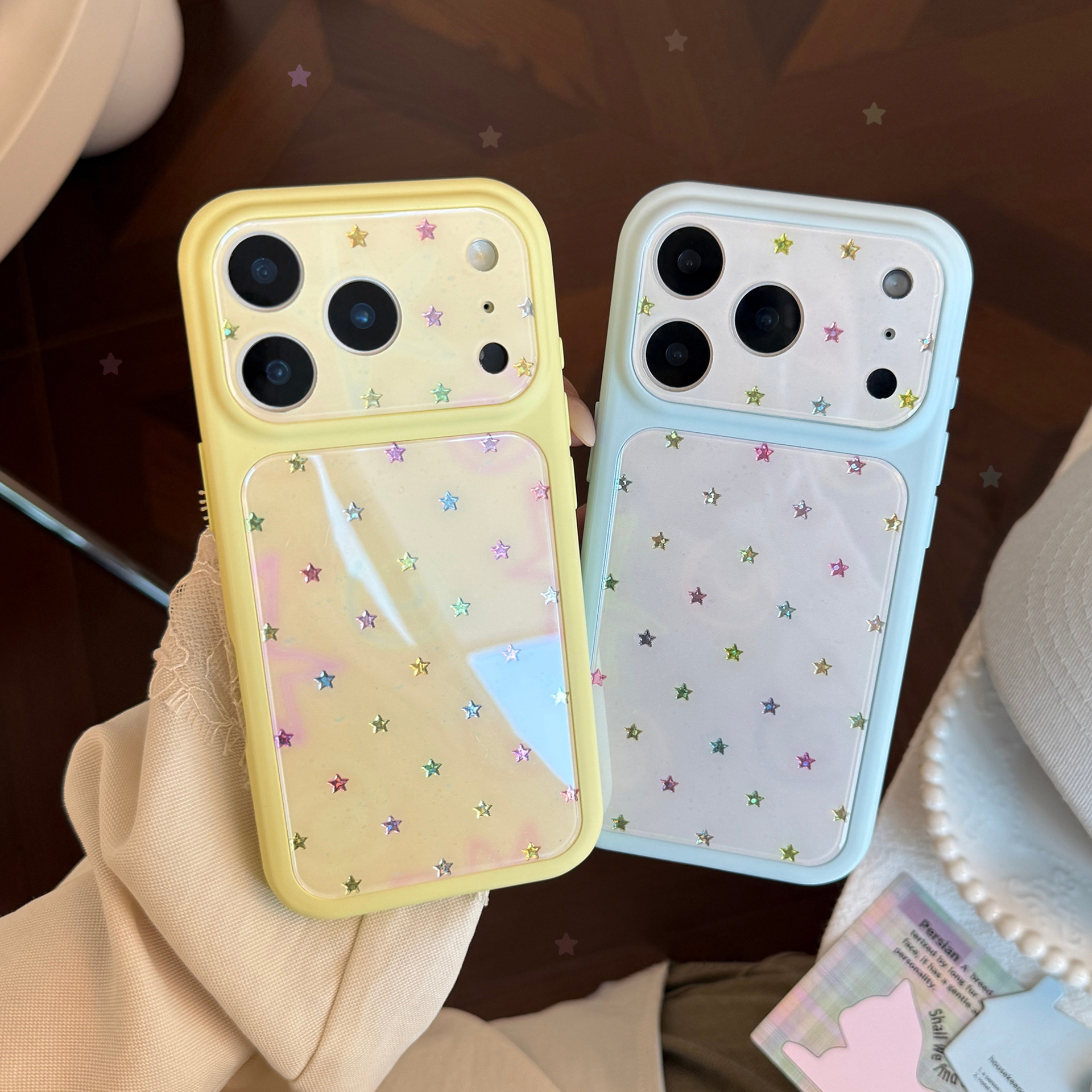 Phone Cases Korea - Korean Full Screen Gilding Colorful Stars