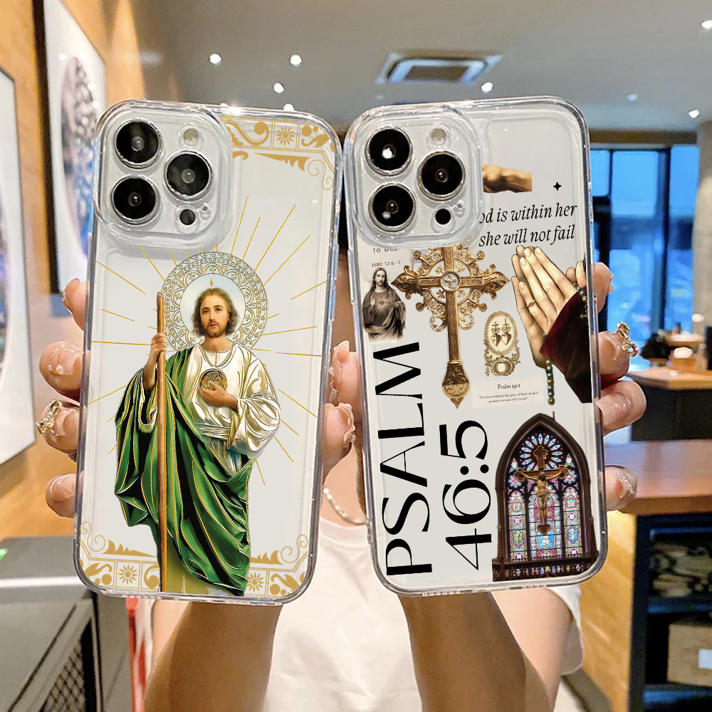 Phone Cases Jesus - Saint Jesus Print Clear Phone Case