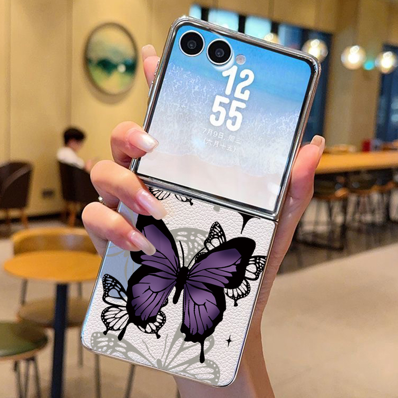 Purple Butterfly PU Leather Ph - Phone Cases Leather ulasan dan harga