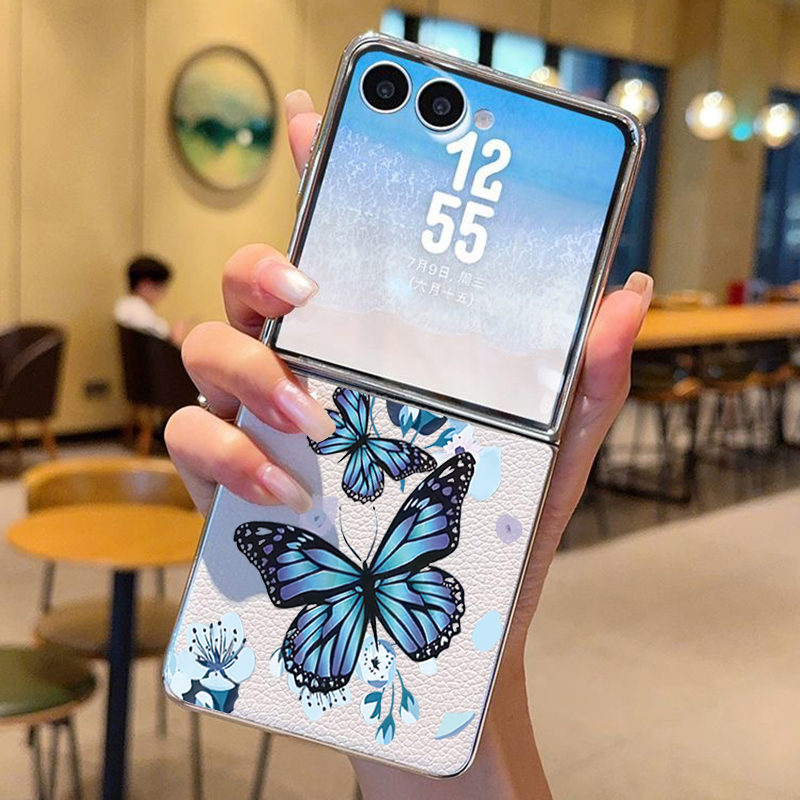 Purple Butterfly PU Leather Ph - Phone Cases Leather ulasan dan harga