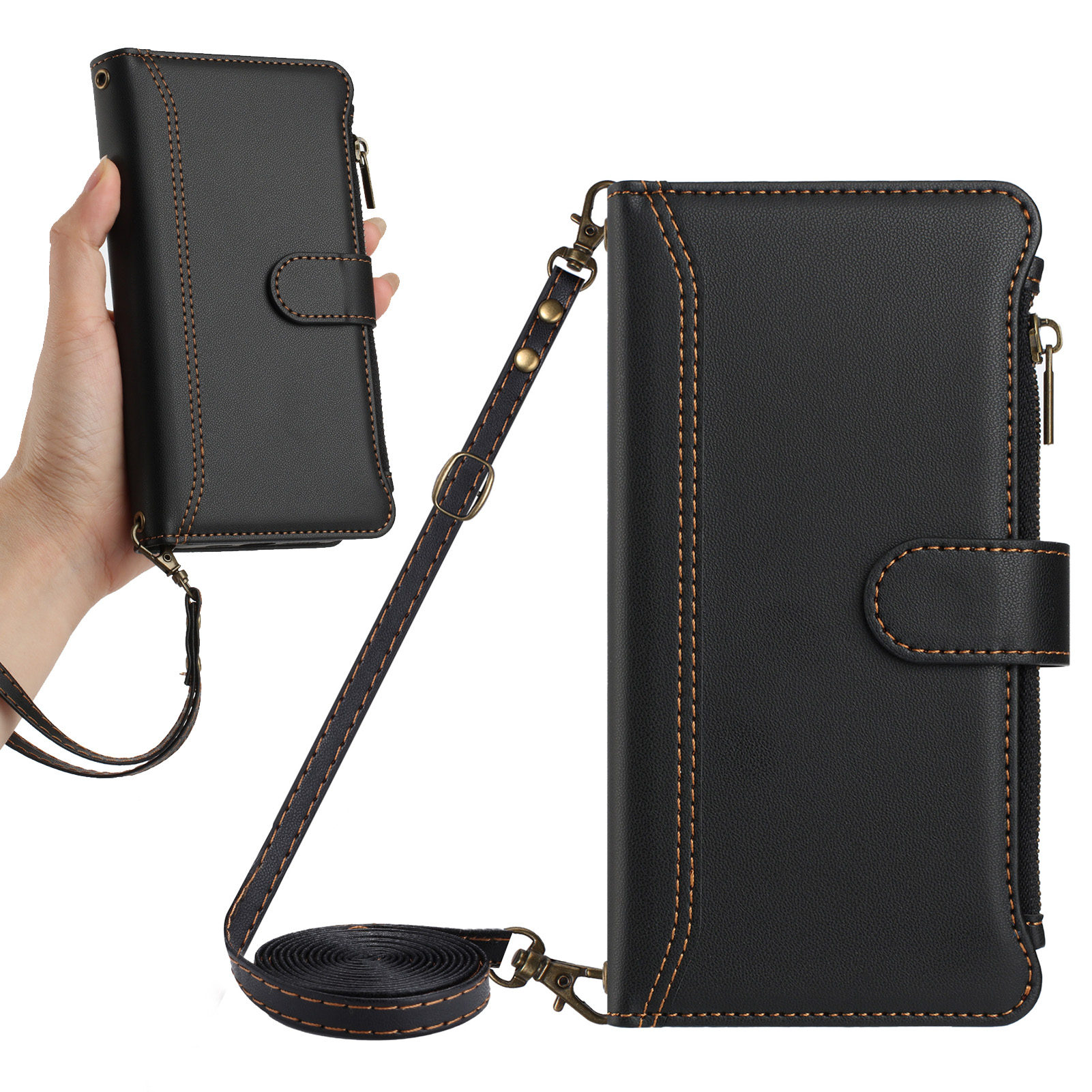 PU Leather Crossbody Flip Wall - Phone Cases With Wallet ulasan dan harga