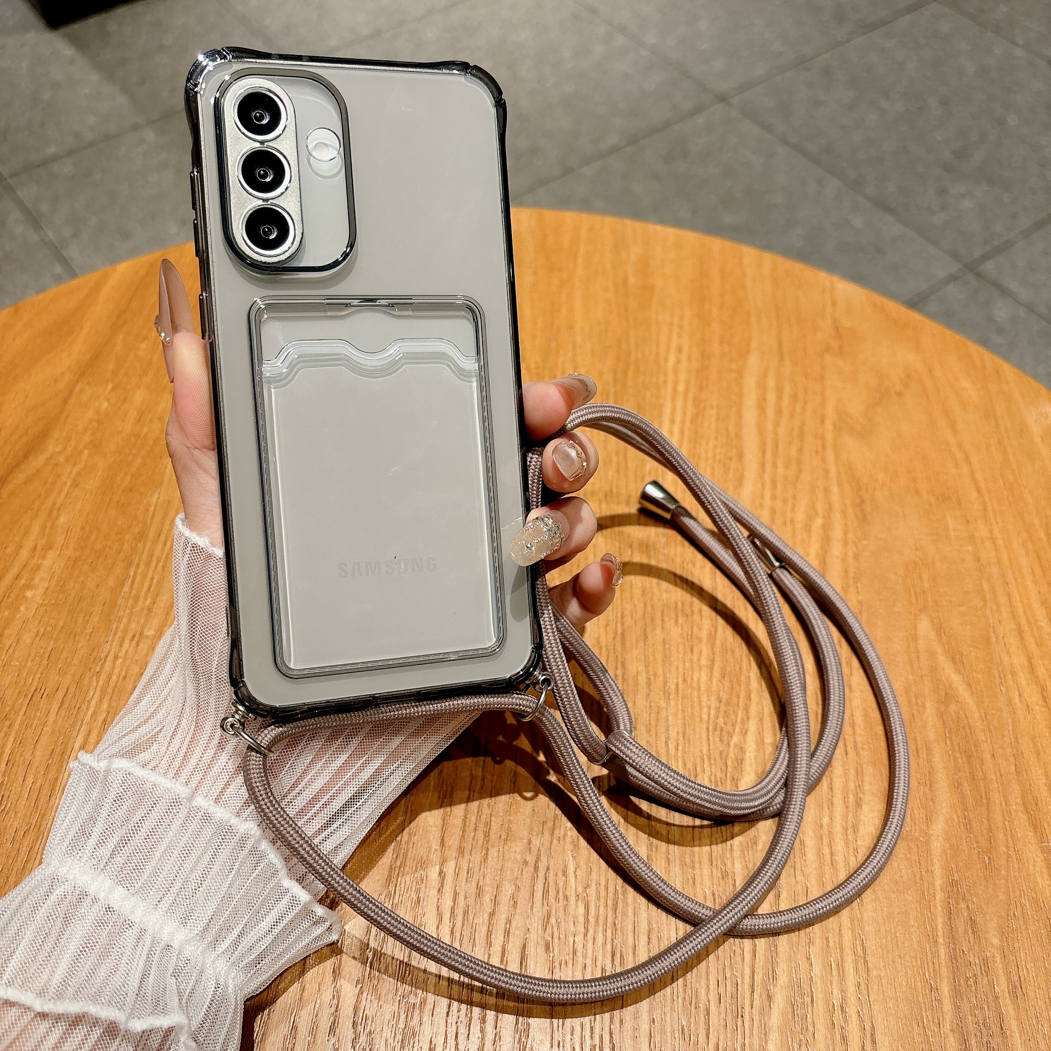 Light Gray Crossbody Strap Car - Phone Cases With Wallet ulasan dan harga