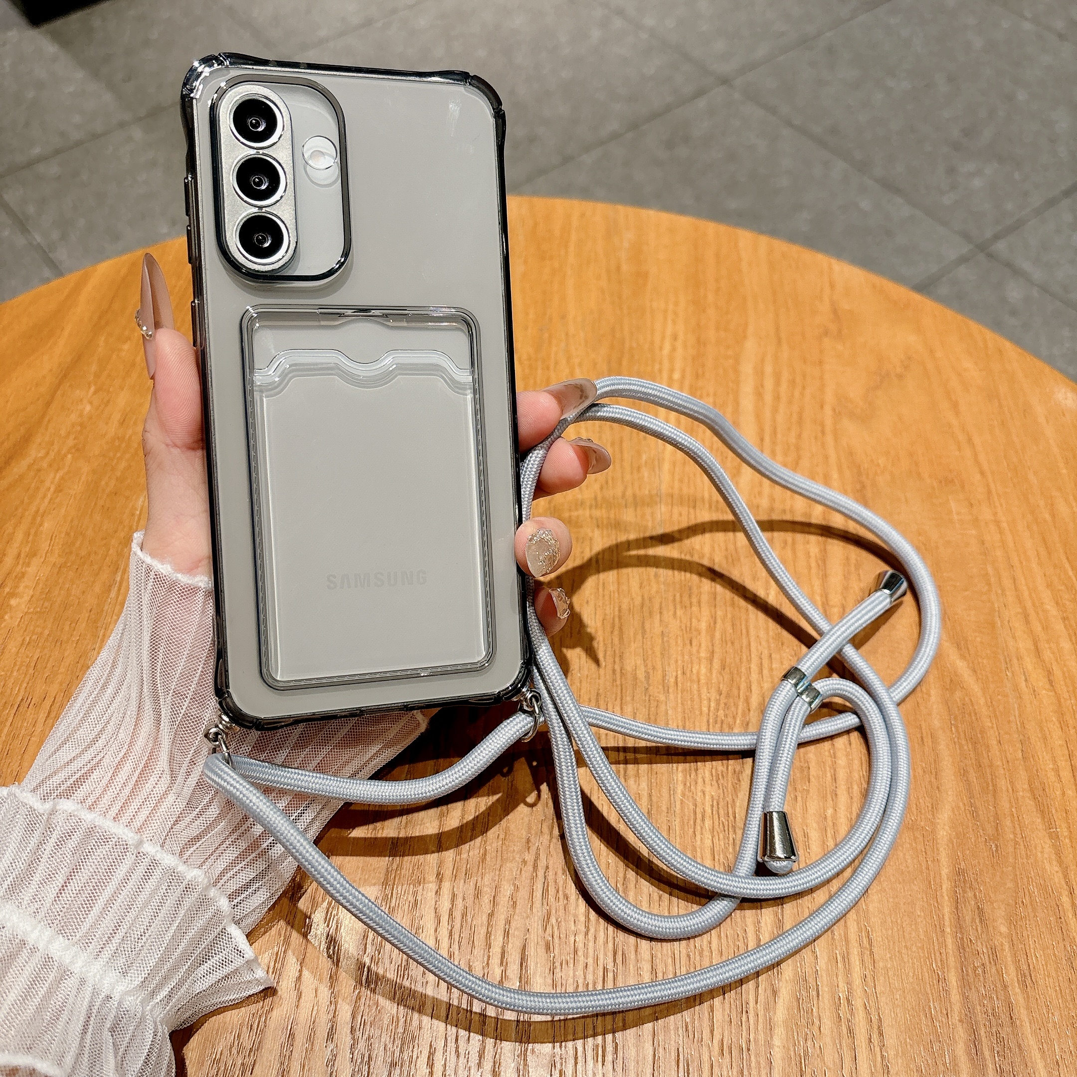 Light Gray Crossbody Strap Car - Phone Cases With Wallet ulasan dan harga