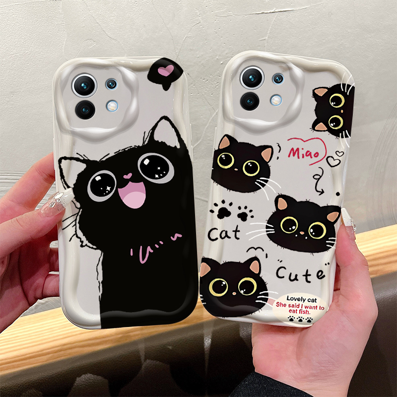 Cute Big Eyed Black Cat 3D Wav - Phone Cases Xiaomi 14T ulasan dan harga