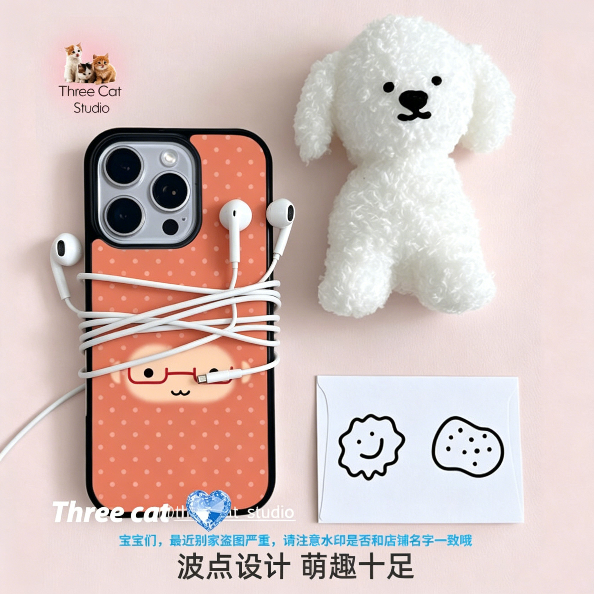 Korean Ins Cute Orange Polka D - Phone Cases Cute Iphone 14 ulasan dan harga