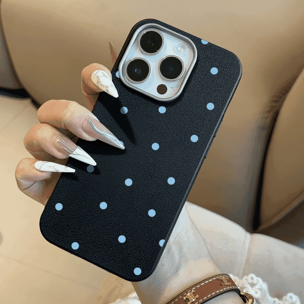 Simple Blue Polka Dots Phone C - Phone Cases Leather ulasan dan harga