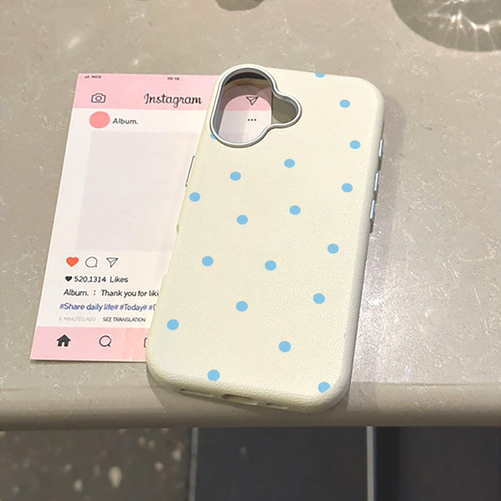 Simple Blue Polka Dots Phone C - Phone Cases Leather ulasan dan harga