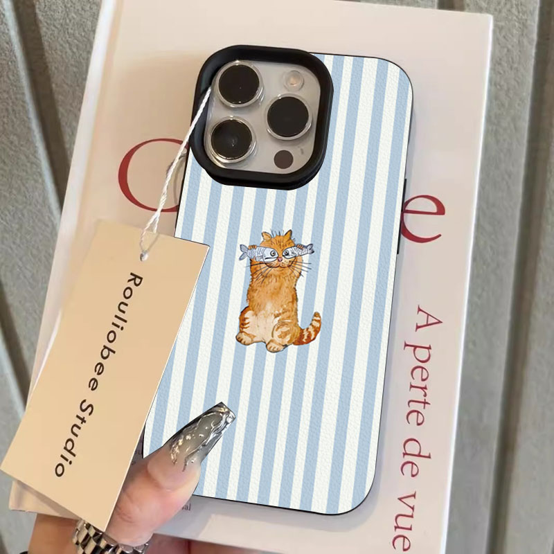 Cute Striped Kitten Fish Desig - Phone Cases Designer ulasan dan harga