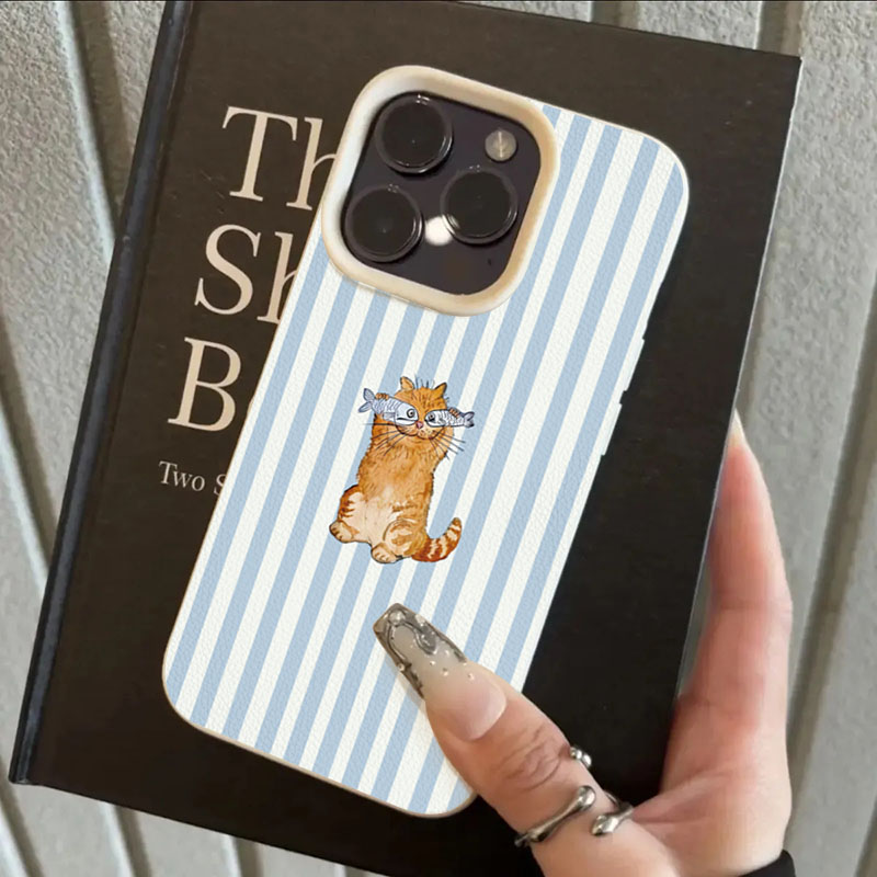 Cute Striped Kitten Fish Desig - Phone Cases Designer ulasan dan harga