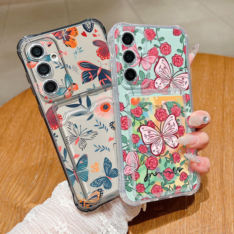 Flower Butterfly Pattern Clear - Phone Cases With Wallet ulasan dan harga