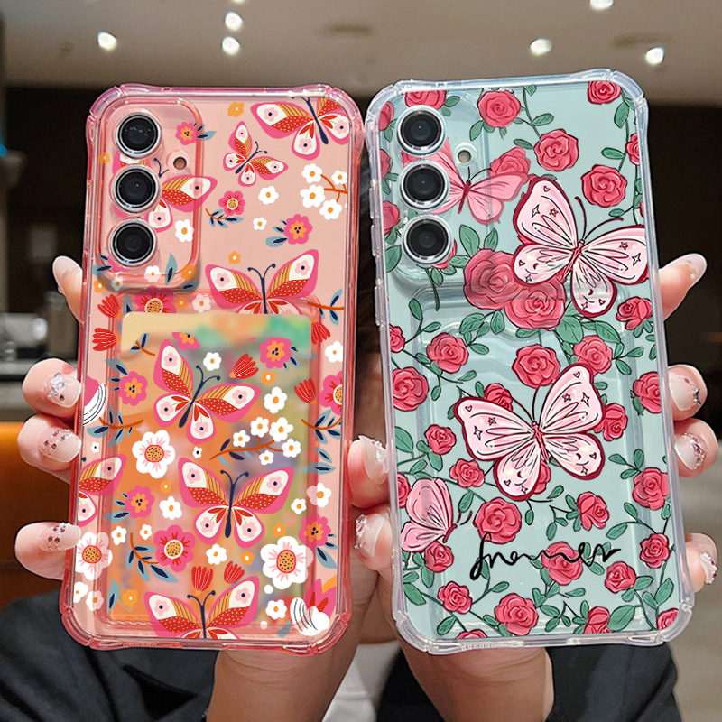 Flower Butterfly Pattern Clear - Phone Cases With Wallet ulasan dan harga