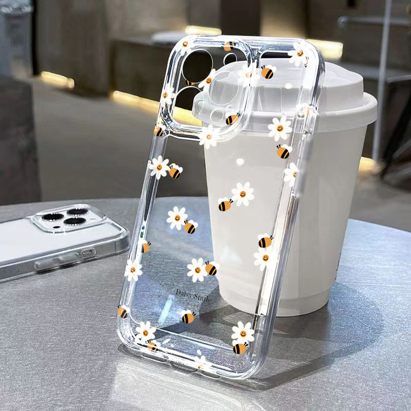 Trendy Daisy Bee Floral Clear  - Phone Cases Trending ulasan dan harga