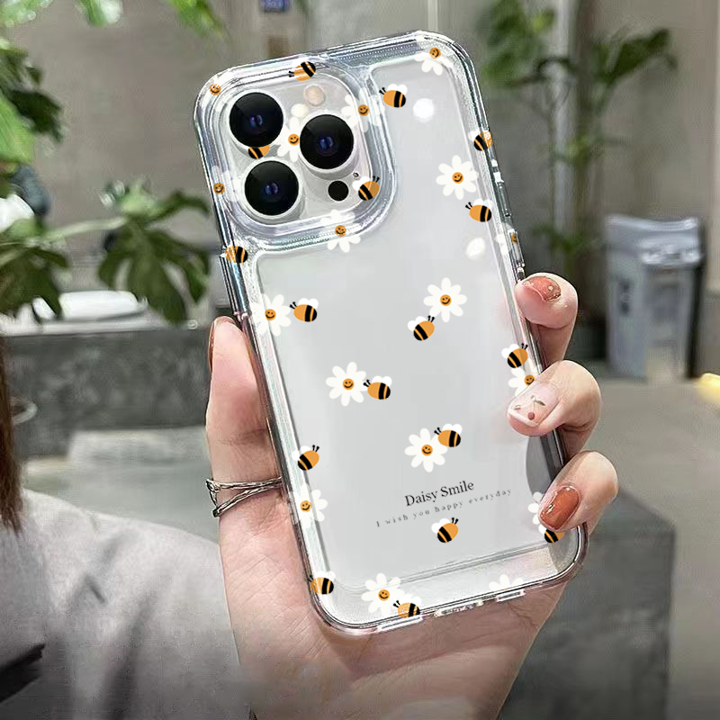 Trendy Daisy Bee Floral Clear  - Phone Cases Trending ulasan dan harga