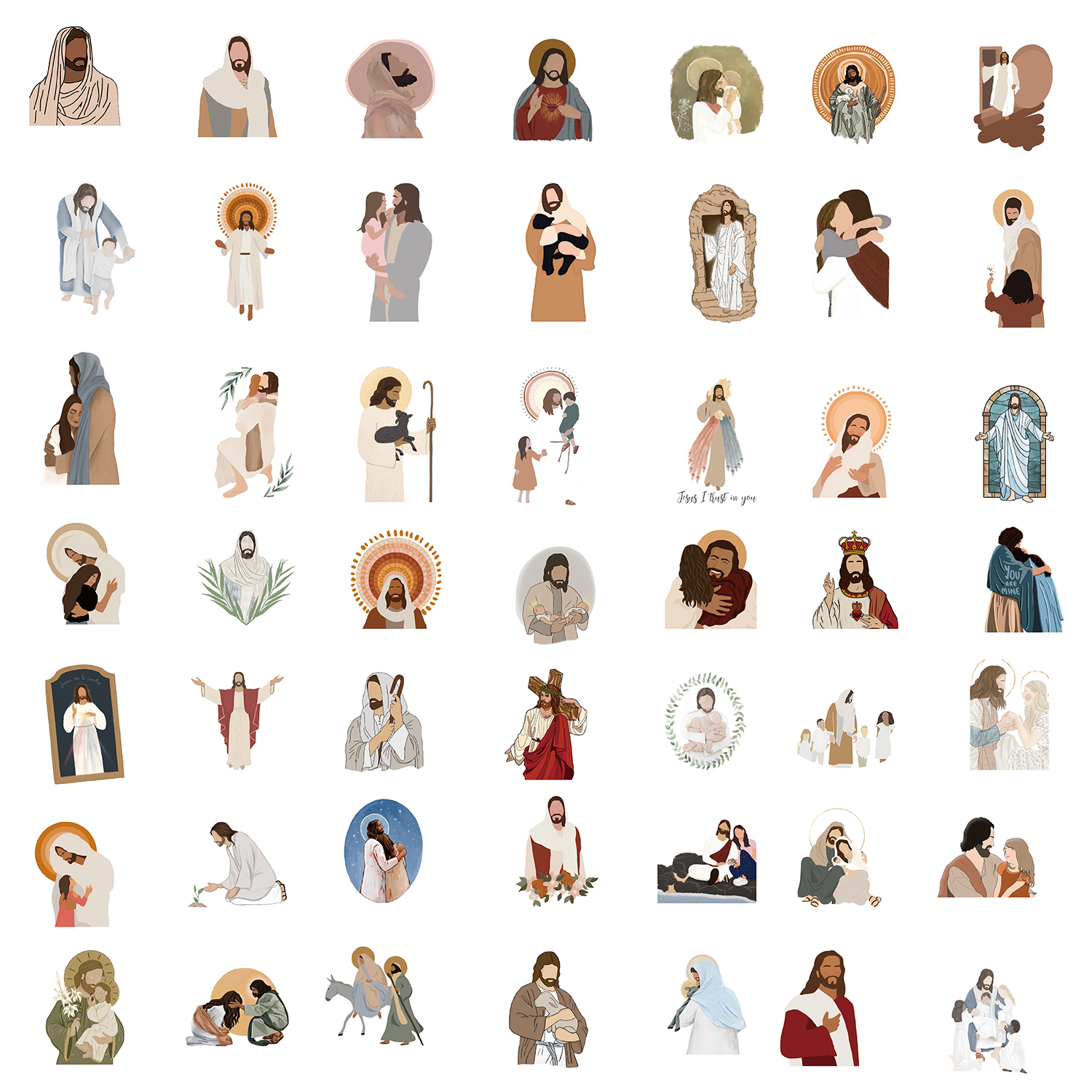 52PCS Jesus Stickers Aesthetic - Phone Cases Jesus ulasan dan harga