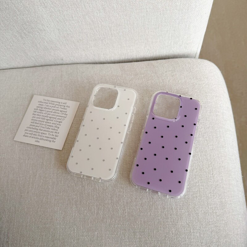 Korean White & Purple Polka Do - Phone Cases Korea ulasan dan harga