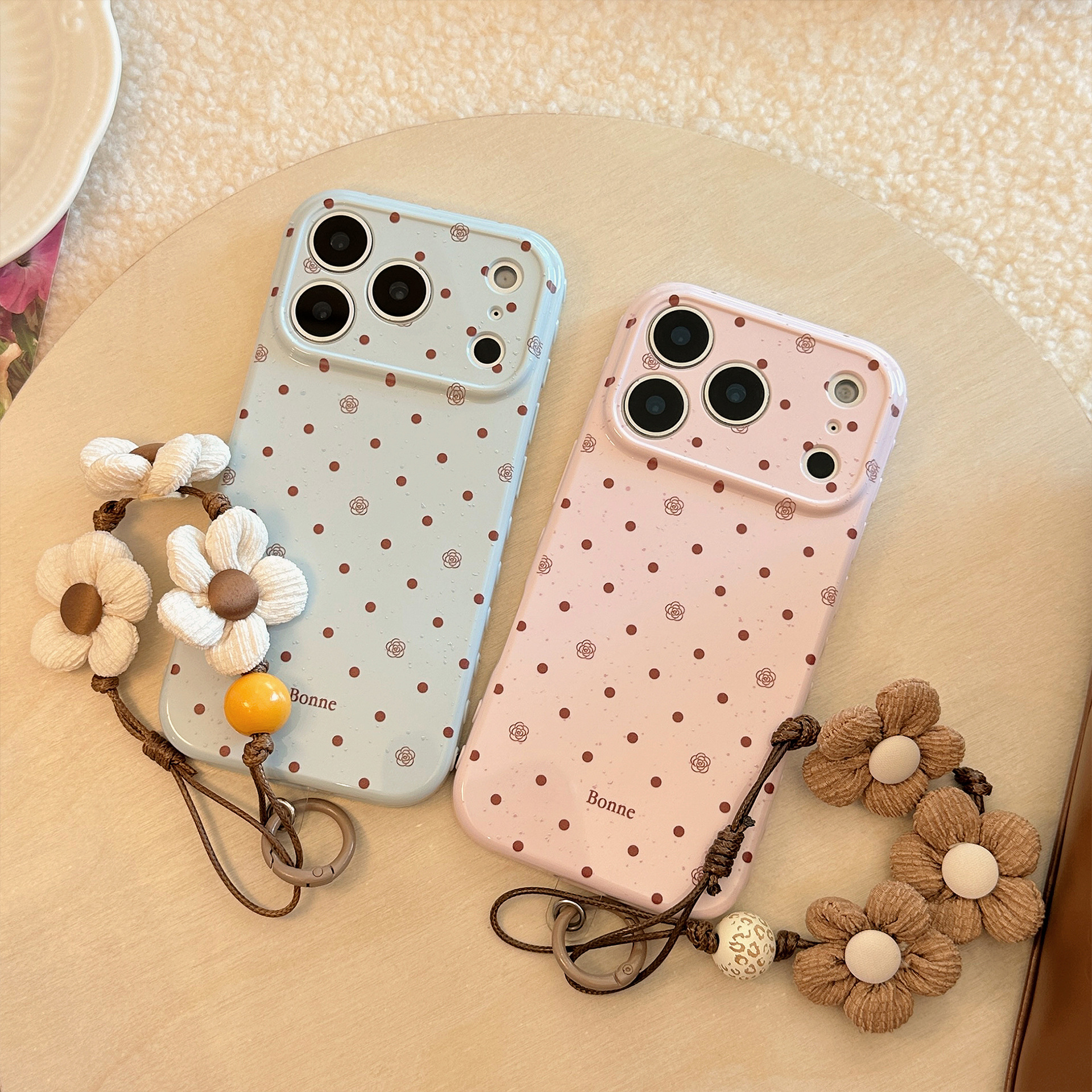 Korean Full Screen Polka Dots  - Phone Cases With Loop ulasan dan harga