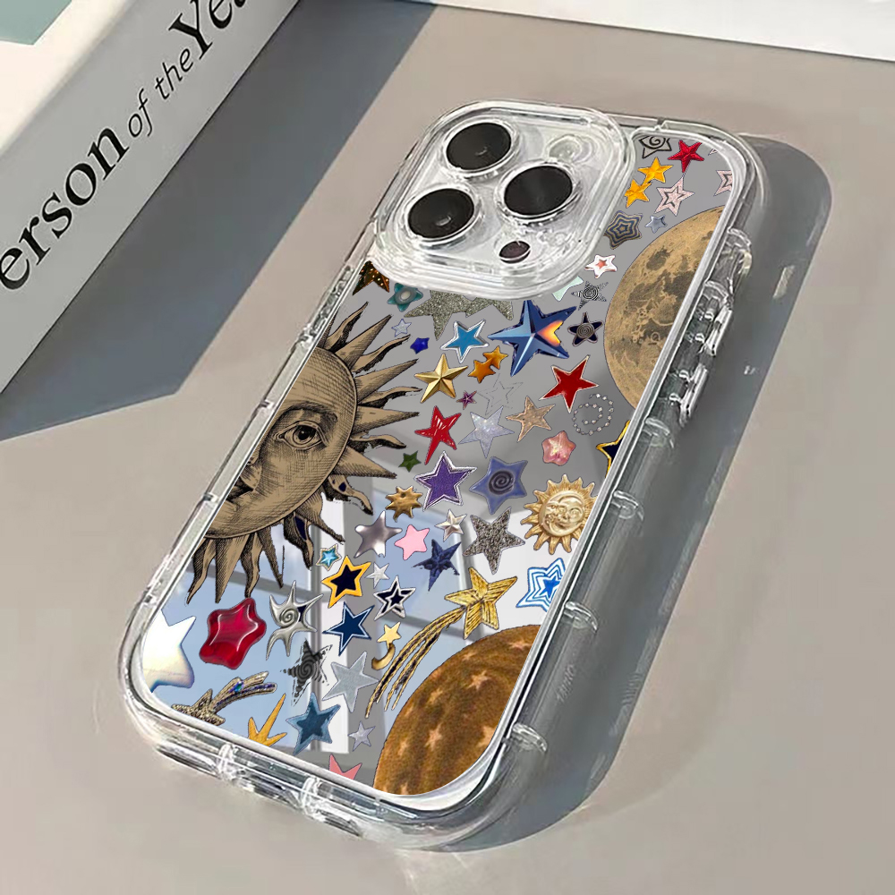 Celestial Gold Glitter Mirror  - Phone Cases Iphone 16 Pro Max ulasan dan harga
