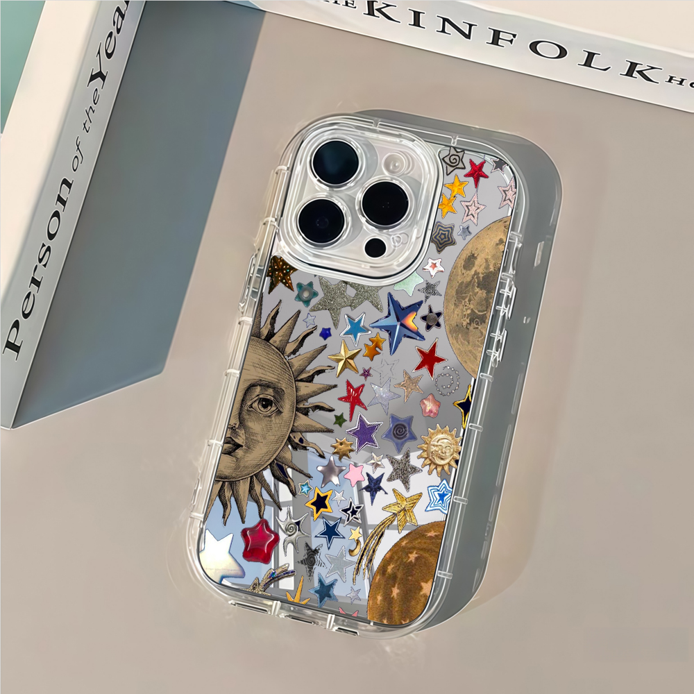 Celestial Gold Glitter Mirror  - Phone Cases Iphone 16 Pro Max ulasan dan harga