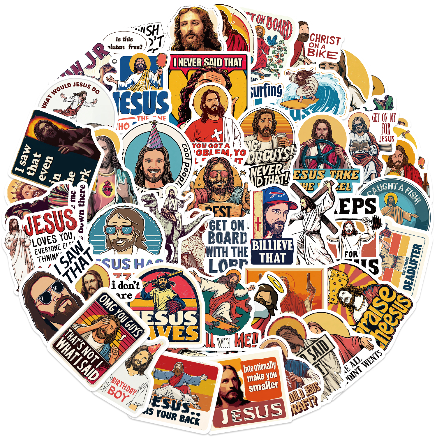 50pcs Funny Jesus Graffiti Sti - Phone Cases Jesus ulasan dan harga