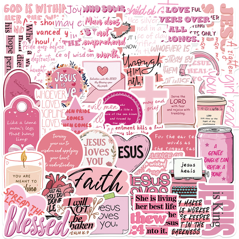 10/30/50pcs Cartoon Pink Bible - Phone Cases Jesus ulasan dan harga