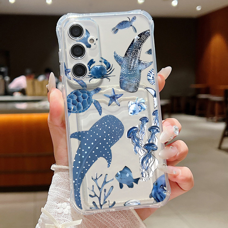 Ocean Whale Pattern Phone Case - Phone Cases With Wallet ulasan dan harga