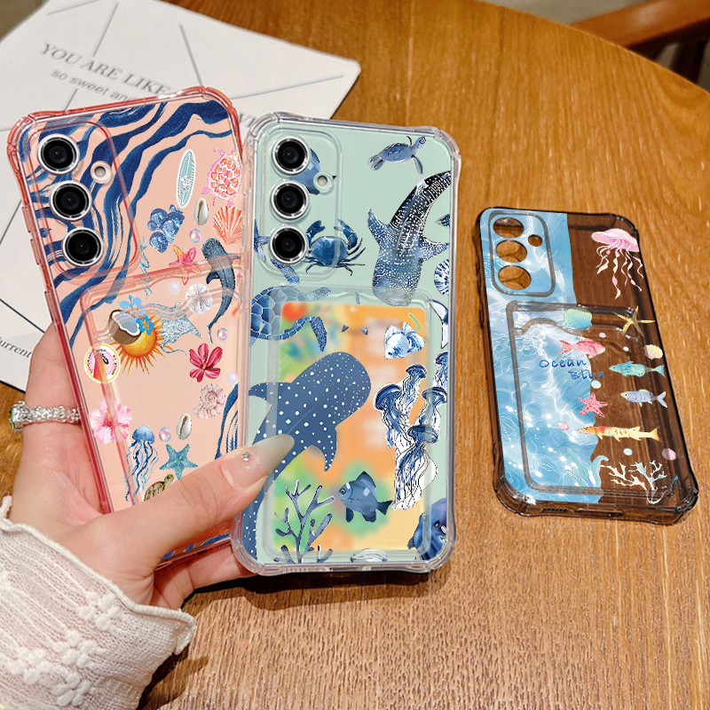 Ocean Whale Pattern Phone Case - Phone Cases With Wallet ulasan dan harga
