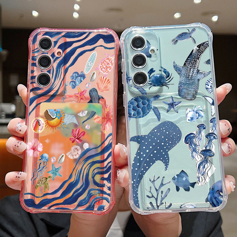 Ocean Whale Pattern Phone Case - Phone Cases With Wallet ulasan dan harga