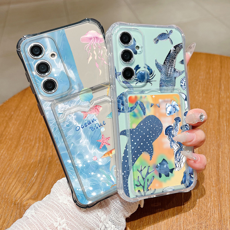 Ocean Whale Pattern Phone Case - Phone Cases With Wallet ulasan dan harga