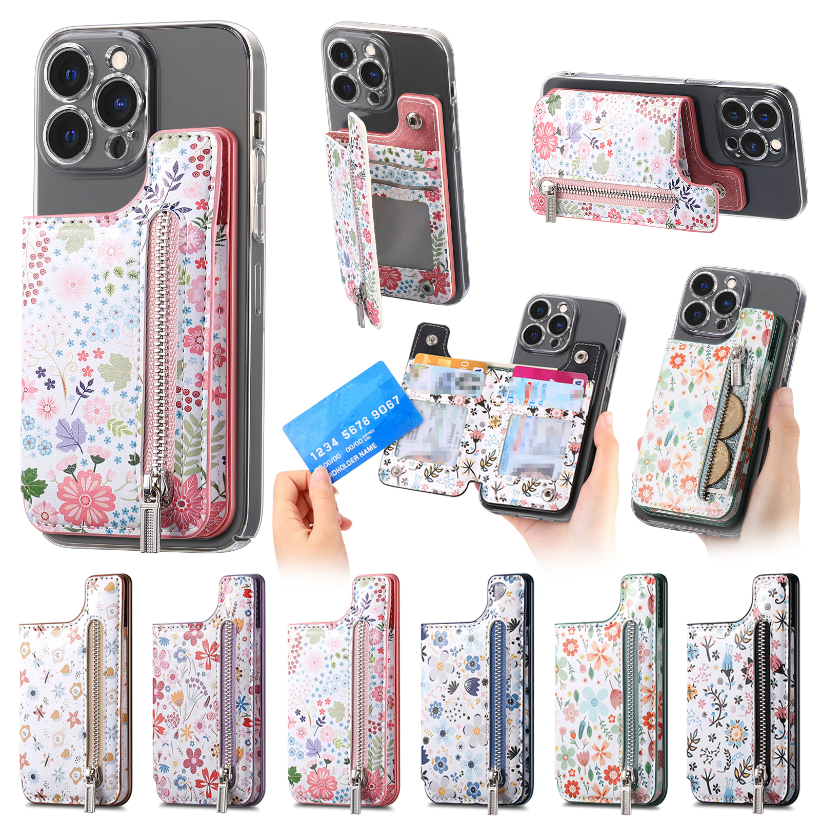 1Pc Flower Painted Phone Case  - Phone Cases With Wallet On Back ulasan dan harga