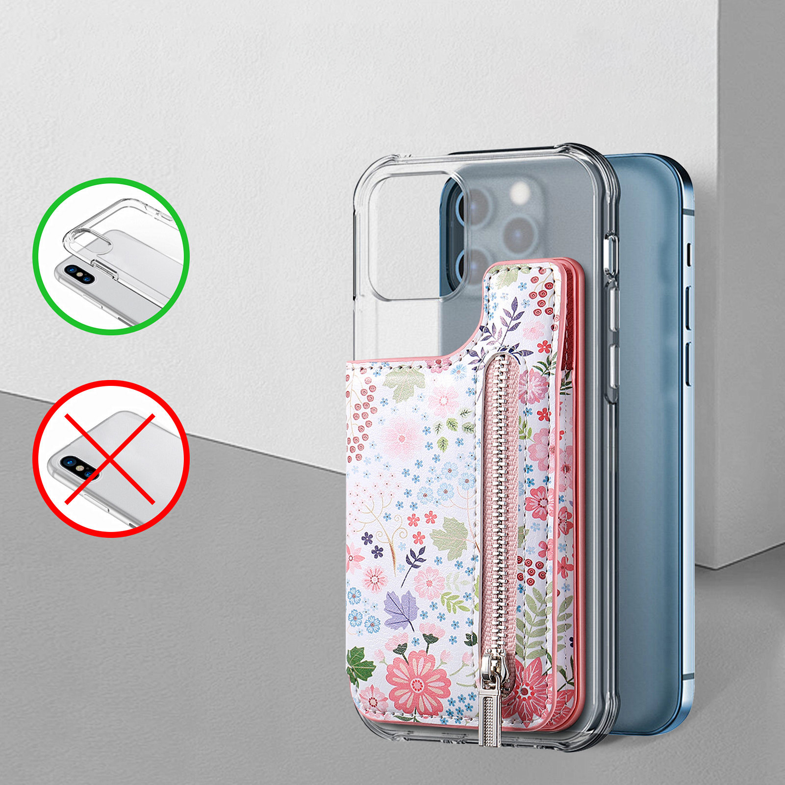 1Pc Flower Painted Phone Case  - Phone Cases With Wallet On Back ulasan dan harga