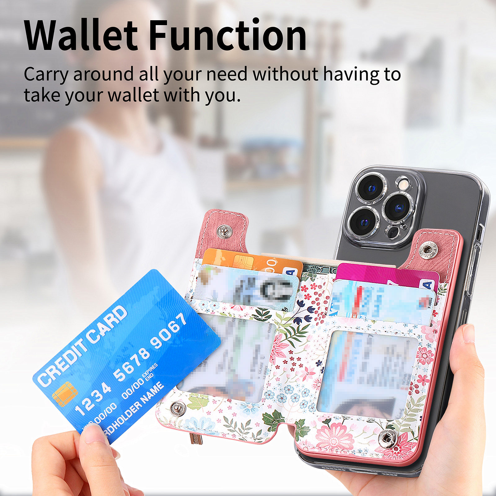 1Pc Flower Painted Phone Case  - Phone Cases With Wallet On Back ulasan dan harga