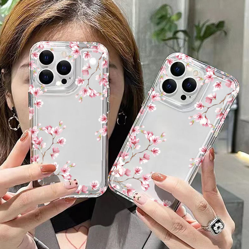 Pink Flower Design Transparent - Phone Cases Designer ulasan dan harga