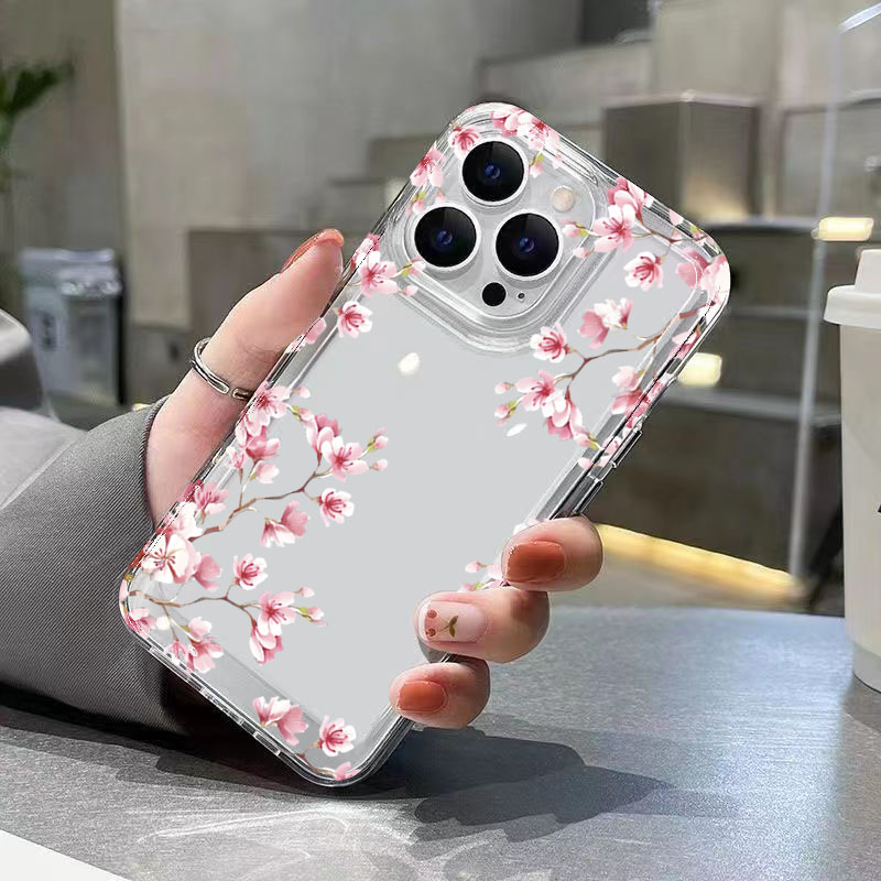 Pink Flower Design Transparent - Phone Cases Designer ulasan dan harga