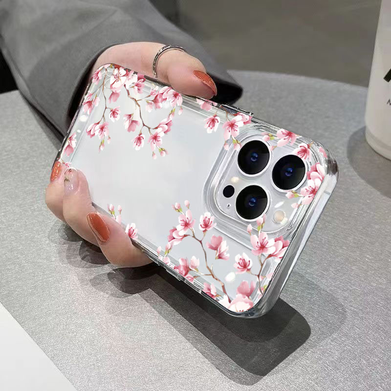 Pink Flower Design Transparent - Phone Cases Designer ulasan dan harga