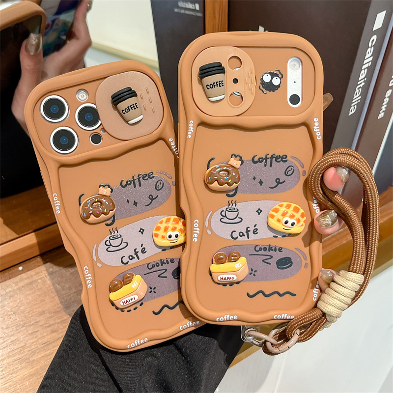 3D Cartoon Bread With Wrist St - Phone Cases With Loop ulasan dan harga