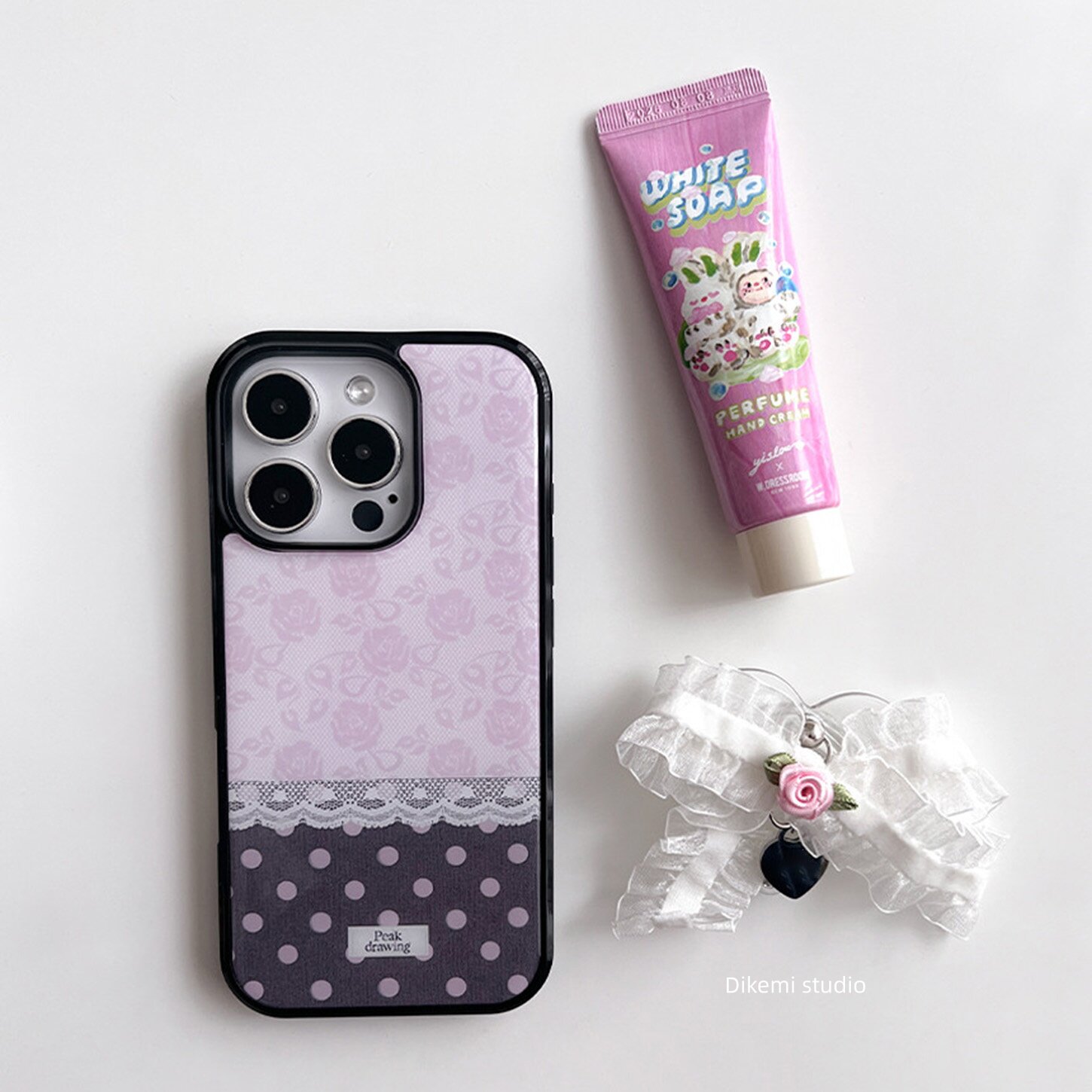 Korean Ins Pink Rose Lace Polk - Phone Cases Korea ulasan dan harga