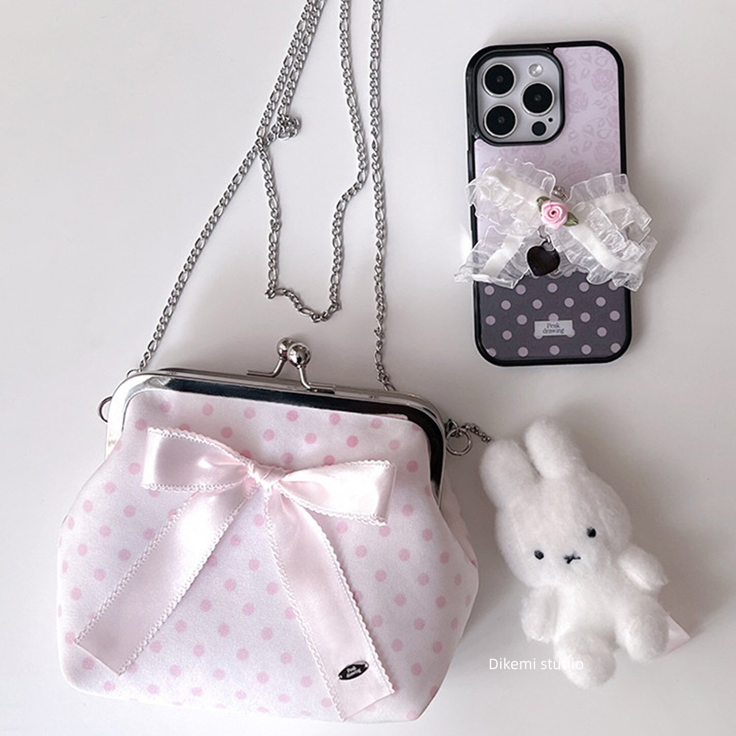 Korean Ins Pink Rose Lace Polk - Phone Cases Korea ulasan dan harga