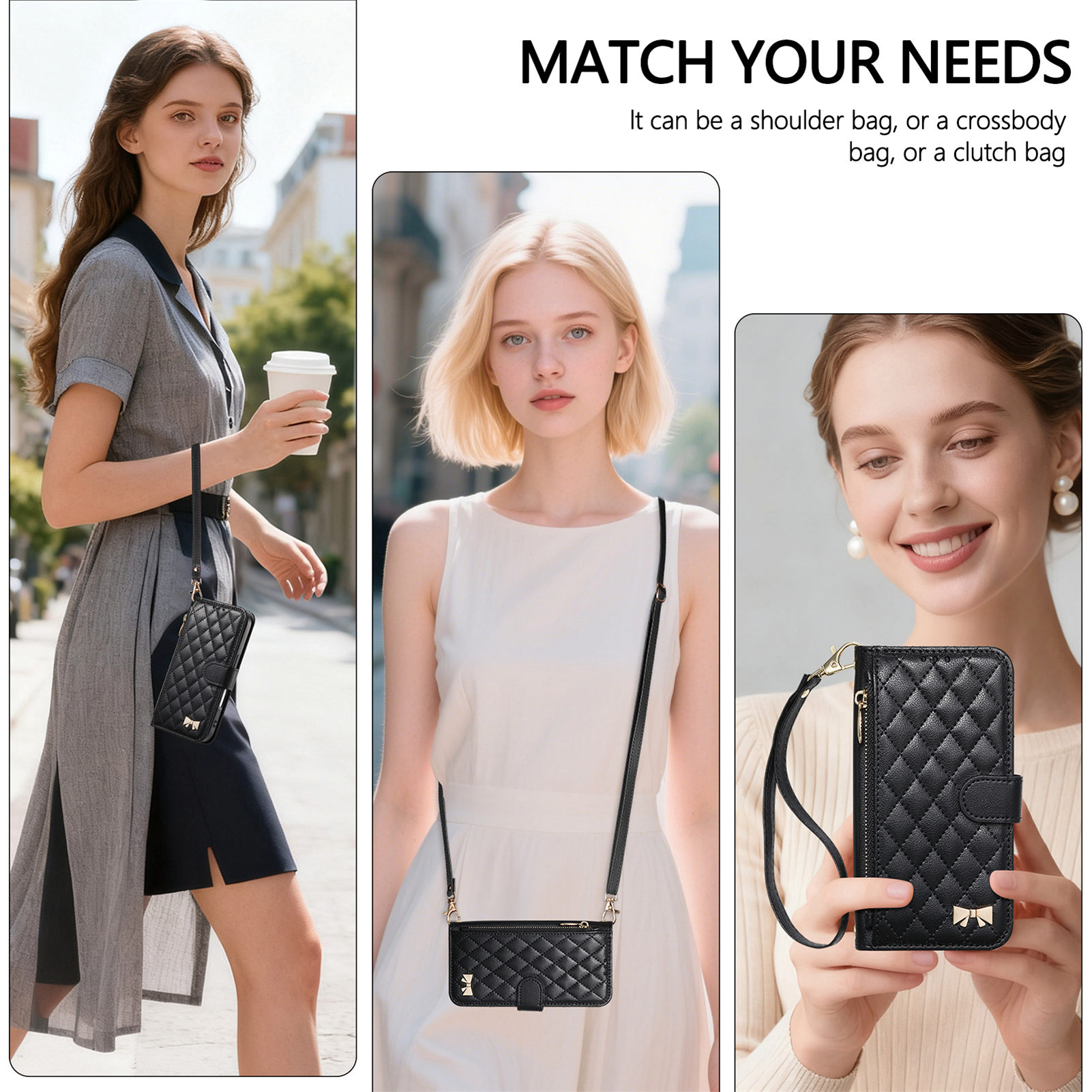 PU Leather Zipper Crossbody Fl - Phone Cases With Wallet ulasan dan harga