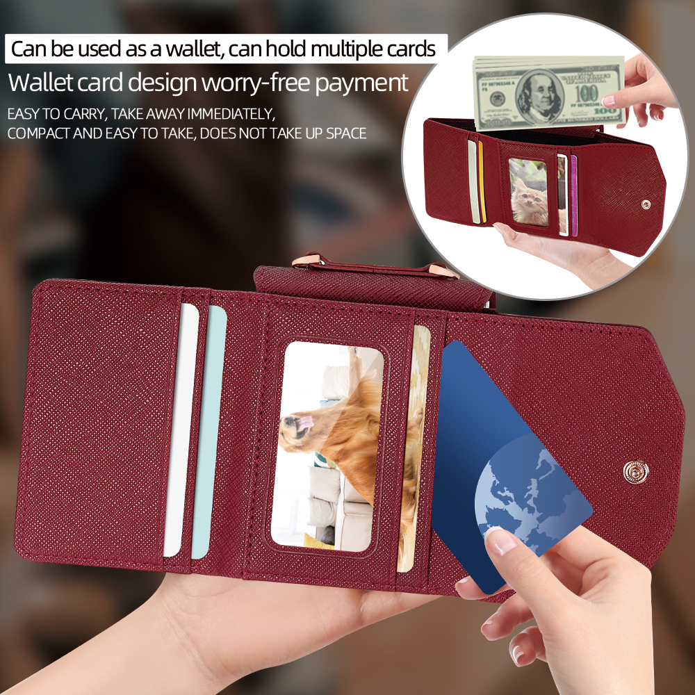 VIETAO Dark Red PU Leather Wal - Phone Cases With Wallet ulasan dan harga