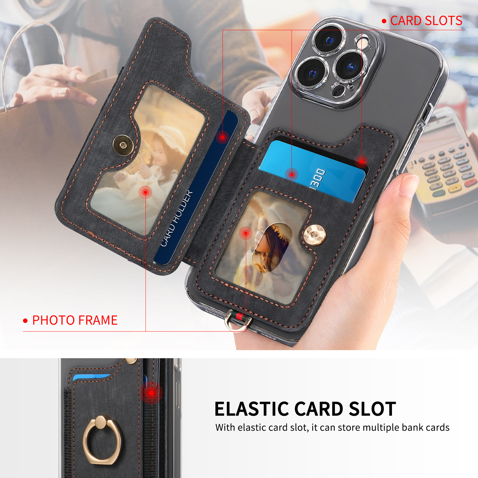 Finger Ring Phone Case Card Ho - Phone Cases With Wallet On Back ulasan dan harga